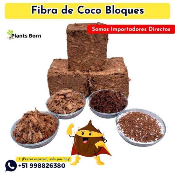 Fibra de Coco Mix en Bloques Peru